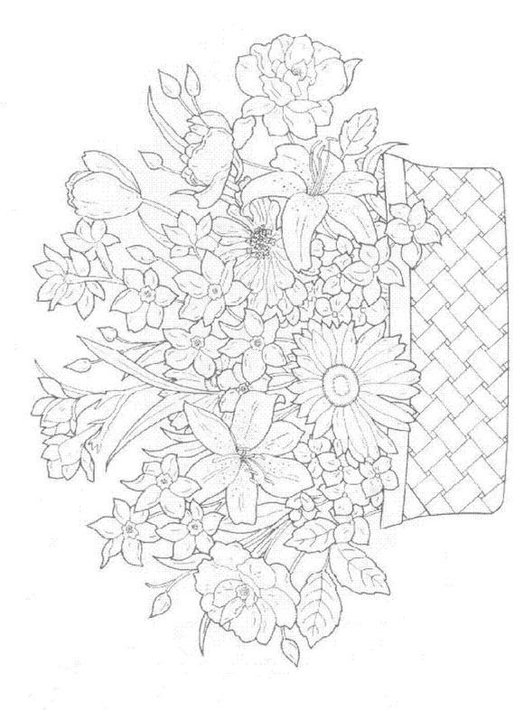Plansa de colorat cu Flori 60 57